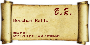 Boschan Rella névjegykártya